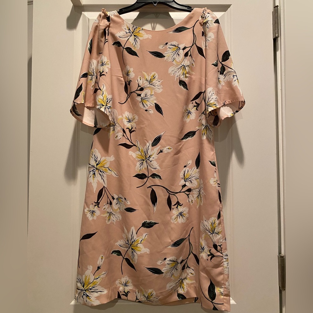Ann Taylor Pink Floral Casual Shift Dress